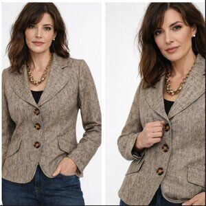LOUBEN Brown Tweed Blazer SZ 4​​​​​​